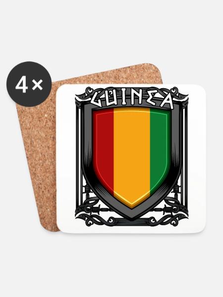 Guineische Wappen Cool Guinea Conakry Geschenkidee - Untersetzer (4er-Set) - Weiß
