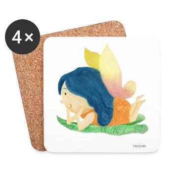 Fairy elf garden fairy tale girl flower gift - Coasters (set of 4) - white - Front