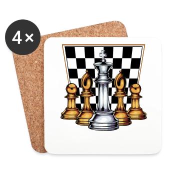 Échiquier King Lady Runner Tower Springer Bauer - Dessous de verre (lot de 4) - blanc - Devant