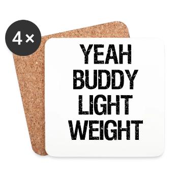 Yeah Buddy - Entraînement de musculation Gym Fitness - Dessous de verre (lot de 4) - blanc - Devant