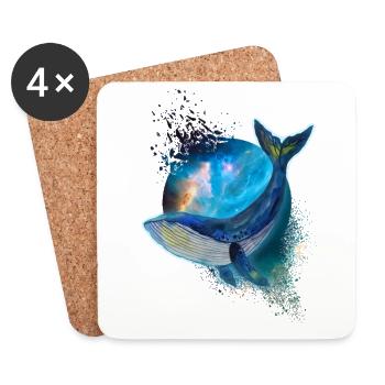 Wal - Galaxie - Aquarell - Coasters (set of 4) - white - Front