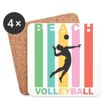 Retro Vintage Full Ball Sport Gift Old School - Coasters (set of 4) - white - Front
