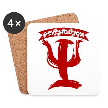Psychologe - Untersetzer (4er-Set) - Weiß - Vorne