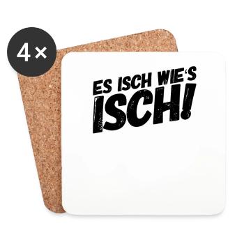 Rheinland Pfalz Pfälzer Dialekt Schorle Spruch - Untersetzer (4er-Set) - Weiß - Vorne