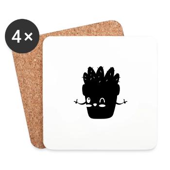 Cactus - Kaktus - Funny - Lustig - Untersetzer (4er-Set) - Weiß - Vorne