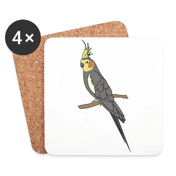Cockatiel prétendument autruche, vêtement Gawk, Ornitolo - Dessous de verre (lot de 4) - blanc - Devant