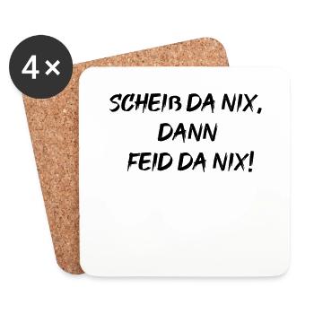 scheiß da nix - Untersetzer (4er-Set) - Weiß - Vorne