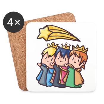 Heilige drei Könige Morgenland Weihnacht Geschenk - Untersetzer (4er-Set) - Weiß - Vorne