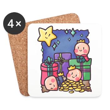 Heilige drei Könige Morgenland Weihnacht Geschenk - Untersetzer (4er-Set) - Weiß - Vorne