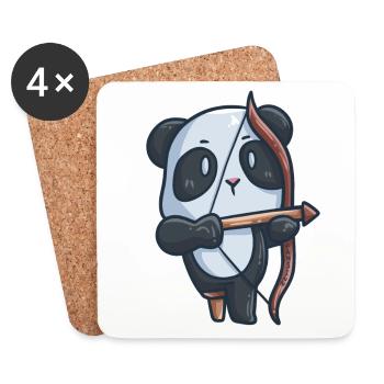 Panda Archery Disability Denture Gift - Coasters (set of 4) - white - Front
