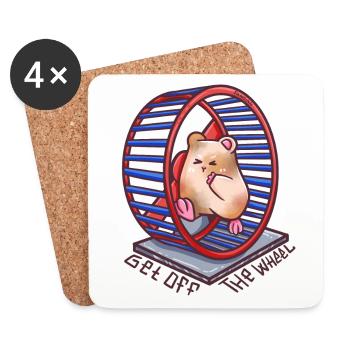 Hamsterrad metapher Laufrad Routine Tier Geschenk - Untersetzer (4er-Set) - Weiß - Vorne