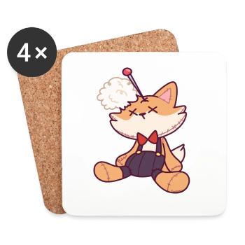 Voodoo doll fox Halloween magical gift - Coasters (set of 4) - white - Front