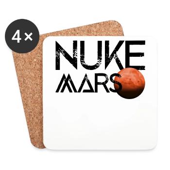 Nuke Mars Terraforming Space Red Planet - Coasters (set of 4) - white - Front