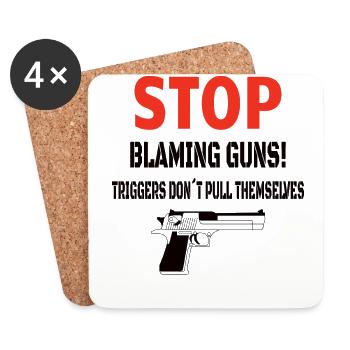 GUNS: Stop Blaming Guns - Coasters (set of 4) - white - Front