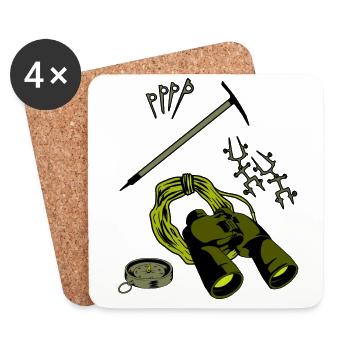 Climber mountaineering rock climbing - Coasters (set of 4) - white - Front