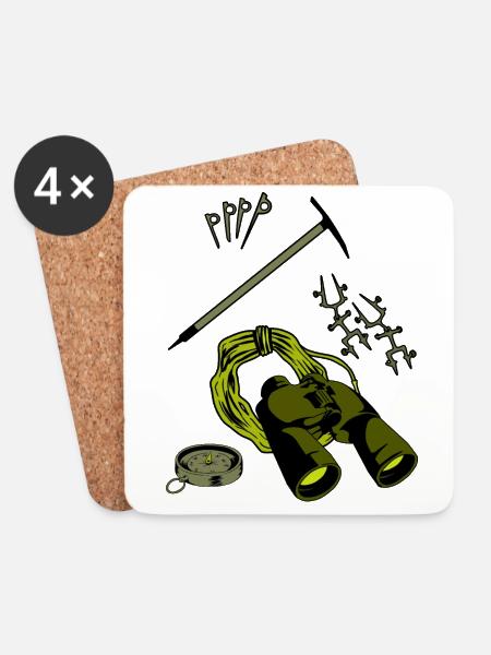 Climber mountaineering rock climbing - Coasters (set of 4) - white