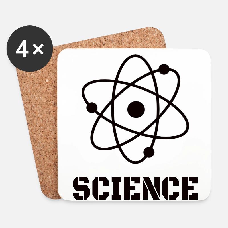 Physics: Science Atom - Untersetzer (4er-Set) - Weiß