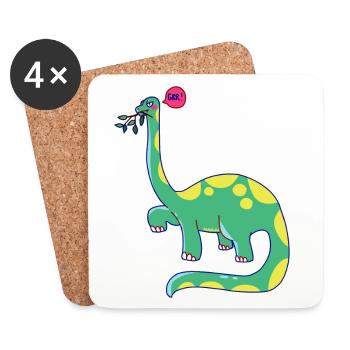 Dinosaurier hat schlechte Laune - Untersetzer (4er-Set) - Weiß - Vorne