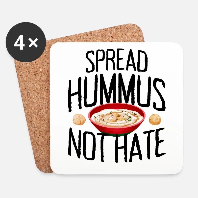 Spread Hummus Not Hate Vegan Geschenk Für Veganer - Untersetzer (4er-Set) - Weiß
