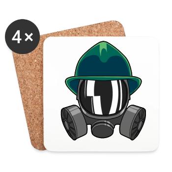 Pompiers volontaires Pompiers Incendie - Dessous de verre (lot de 4) - blanc - Devant