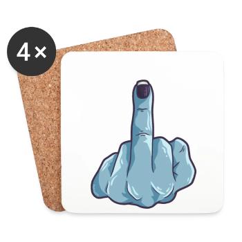 Fick Dich Mittelfinger Mädchen Frau Geschenk - Untersetzer (4er-Set) - Weiß - Vorne
