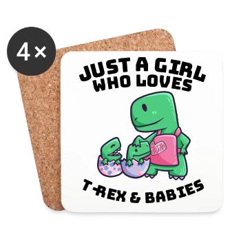 Mother mom dino baby - Coasters (set of 4) - white - Front