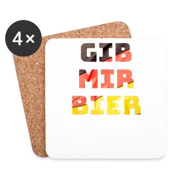 Cadeau de vacances drapeau Allemagne bière - Dessous de verre (lot de 4) - blanc - Devant