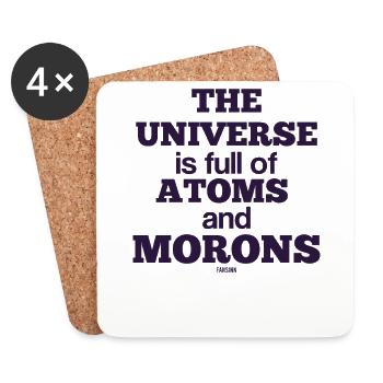 Idiot Schwachkopf Atom Wissenschaft - Untersetzer (4er-Set) - Weiß - Vorne