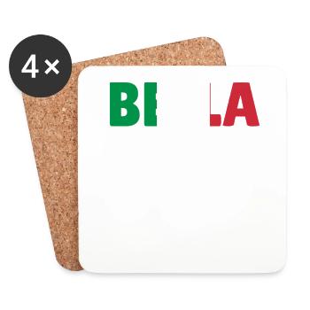 Bella belle femme fille cadeau Italie - Dessous de verre (lot de 4) - blanc - Devant