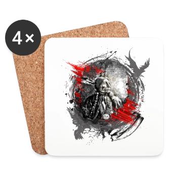 Indian chief modern art - Coasters (set of 4) - white - Front