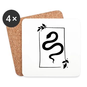 Snake - snake - Coasters (set of 4) - white - Front