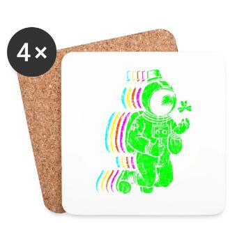 Motif St. Patrick's Day - in Space - Coasters (set of 4) - white - Front