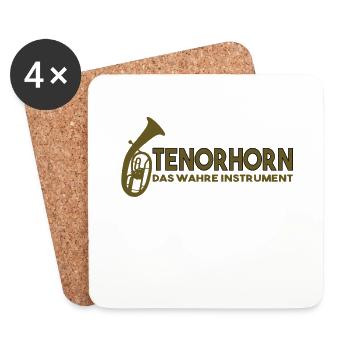 Tenorhorn Das Wahre Instrument - Untersetzer (4er-Set) - Weiß - Vorne