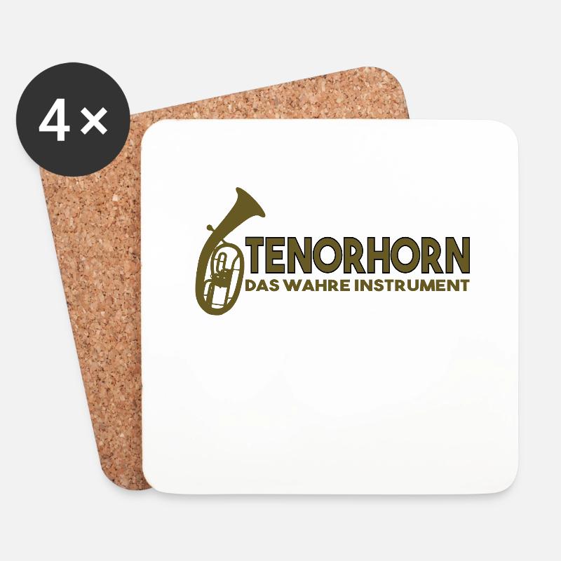 Tenorhorn Das Wahre Instrument - Untersetzer (4er-Set) - Weiß