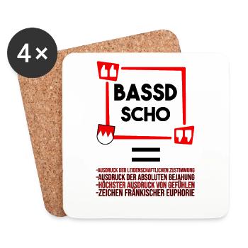 Franken Bassd Scho Erklärung - Untersetzer (4er-Set) - Weiß - Vorne
