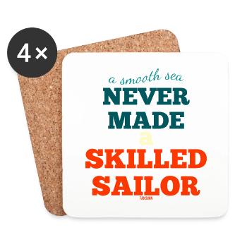 Segeln Kapitän Boot Schiff Geschenk - Untersetzer (4er-Set) - Weiß - Vorne