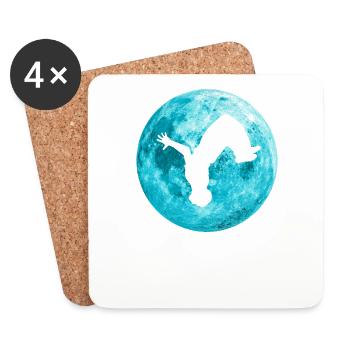 Parkour Freerunning Backflip Freestyle Acrobatics - Coasters (set of 4) - white - Front