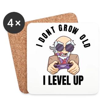 Gamer grandpa video man funny gift old - Coasters (set of 4) - white - Front
