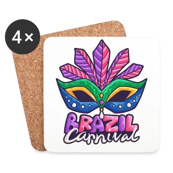 Carnaval Carnaval Brésil Costume - Dessous de verre (lot de 4) - blanc - Devant