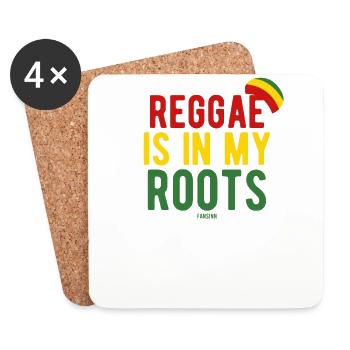 Musique reggae Rasta Jamaïque marijuana - Dessous de verre (lot de 4) - blanc - Devant