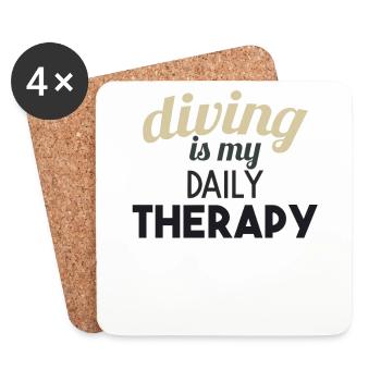 Diver suit equipment neoprene water - Coasters (set of 4) - white - Front