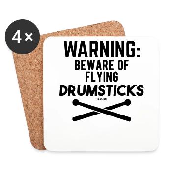 Drummer Schlagzeug Musik Singen Trommel - Untersetzer (4er-Set) - Weiß - Vorne