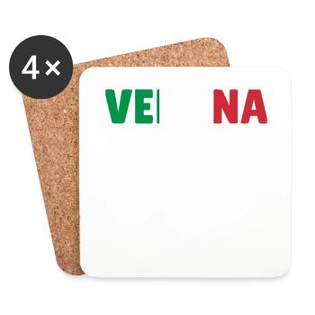 Verona Italien Flagge Urlaub Geschenk - Untersetzer (4er-Set) - Weiß - Vorne