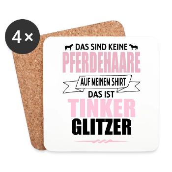 Pferde Pferd Tinker Gipsy Cobs Reiter Geschenk - Untersetzer (4er-Set) - Weiß - Vorne
