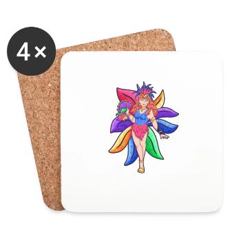 Brésil Samba Rio de Janeiro Costume - Dessous de verre (lot de 4) - blanc - Devant