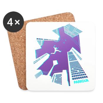 Parkour, acrobatics, freerunning, freestyle, sport - Coasters (set of 4) - white - Front