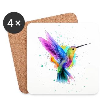 Kolibri - Untersetzer (4er-Set) - Weiß - Vorne