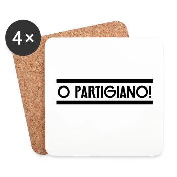O Partigiano Italie Italien - Dessous de verre (lot de 4) - blanc - Devant