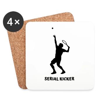 Tennis Service Serial Kicker - Dessous de verre (lot de 4) - blanc - Devant