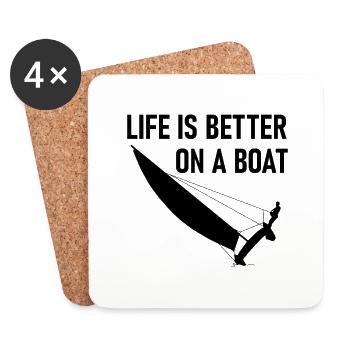La vie sur un bateau - Dessous de verre (lot de 4) - blanc - Devant